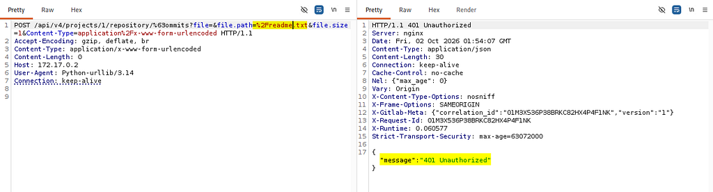 Burp Suite 401 error revealing file exists